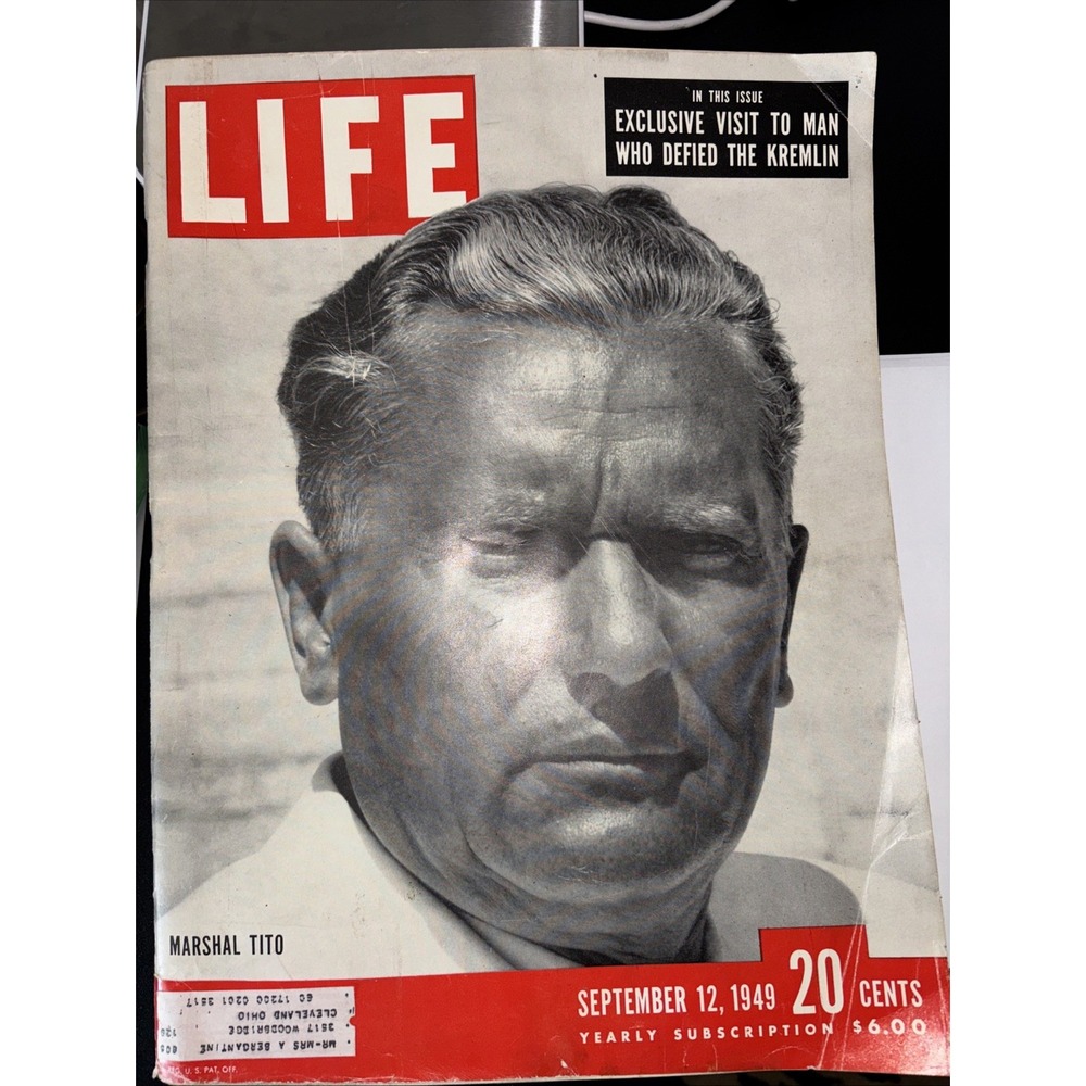 Life Magazine September 12, 1949 Marshal Tito Cover.